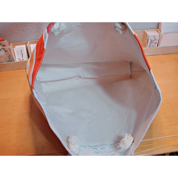 Hello Sunshine Print Beach Tote Shopping Bag Bright Glitter Double Rope Handle - Picture 4 of 11